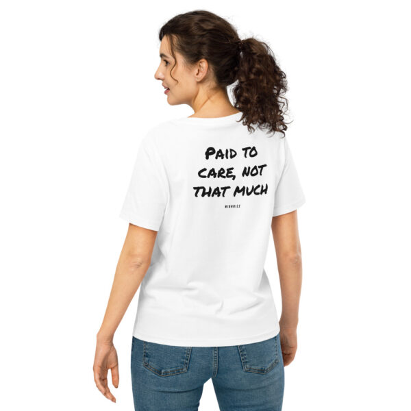 Paid to care, not that much Women's Fitted T-Shirt Paid to care, not that much Women's T-Shirt in white