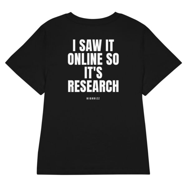 I saw it online so it's research Women's Fitted T-Shirt I saw it online so it's research Women's T-Shirt in black