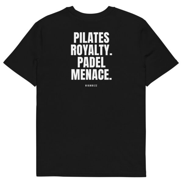 Pilates royalty. Padel menace. Men's T-Shirt in black